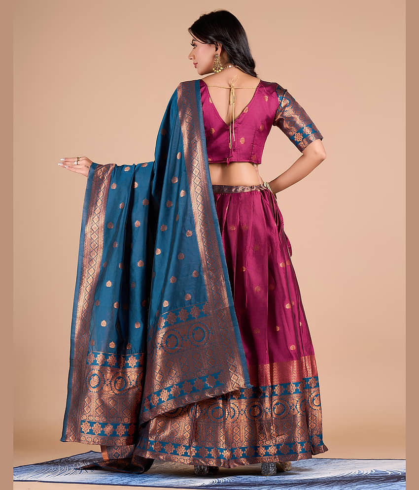 Indesa Beige Banarasi Silk A-line Unstitched Lehenga Single view 2