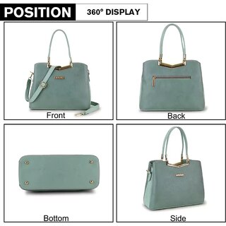 LAIK Handbags for Women Premium PU Leather Shoulder Bags Latest Trendy Design Bag Top Handle Stylish Bag For Ladies Pista view 2