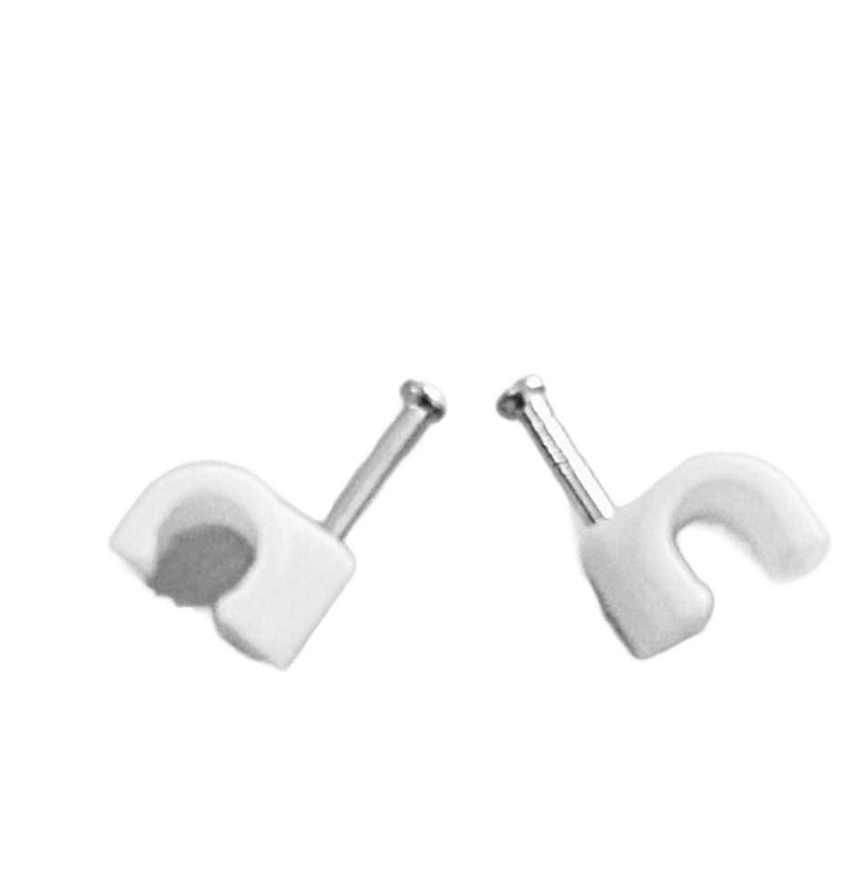 5 MM Circle Cable clips white with single nail pack of 100 pics view 2