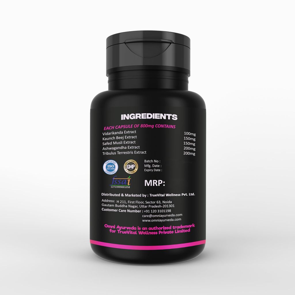Knight Walker Energy Booster Capsule for Women | Ayurvedic, Natural Herbs | Ashwagandha, Kaunch Beej Extract - 60 Capsules view 2
