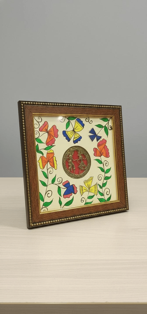 Framed Chokra Jali with Traditional Painting view 2