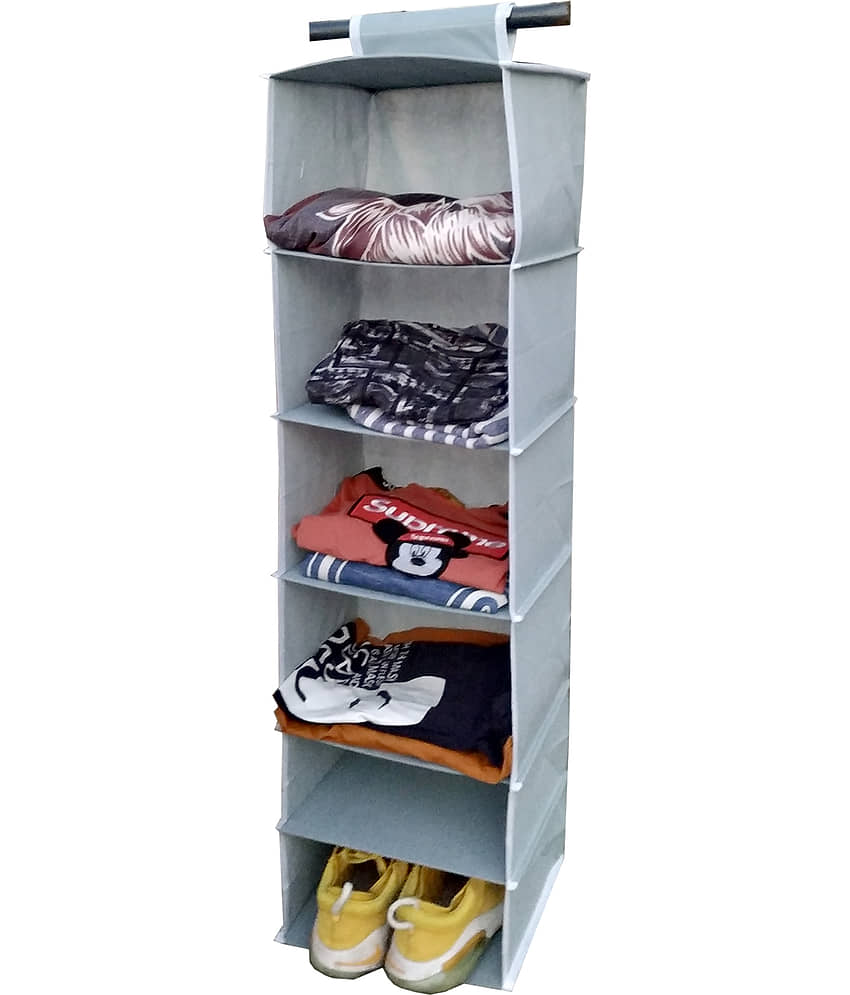Sh Nasima Hanging 3 Shelf Closet Cloth Organizer Wardrobe Organiser Hanging Organizer for Almirah Regular Organizer Pack Of 1 view 2