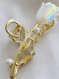 Lotus Flower Exquisite Design Metal Hair Clutcher view 2