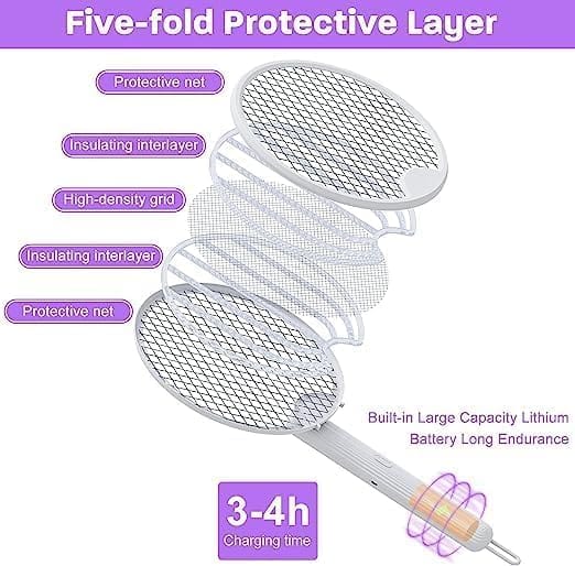GLOWSERIE Electric Mosquito Killer Racket with LED Light view 2
