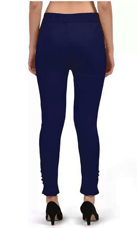 Cron Women's Straight Fit Ankle Length, Slim fit Cigarette Pants with an Elasticated Waist Band (32, Dark Blue) view 2