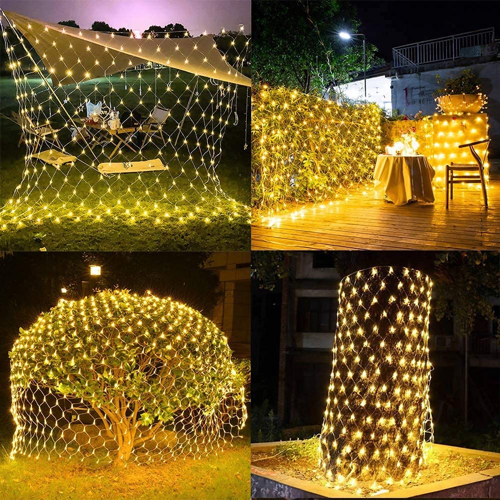 SPARKWORLD LED Net Mesh String Lights - Diwali Lights, LED Lights For Home Decoration 192 Leds 8 Modes (3X2M Warm-White)(Pvc) | Colour: Yellow view 2