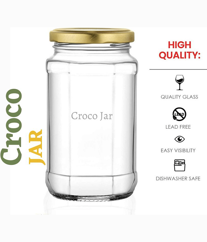 CROCO JAR - Gold Glass Spice Container ( More Than 10 ) view 2