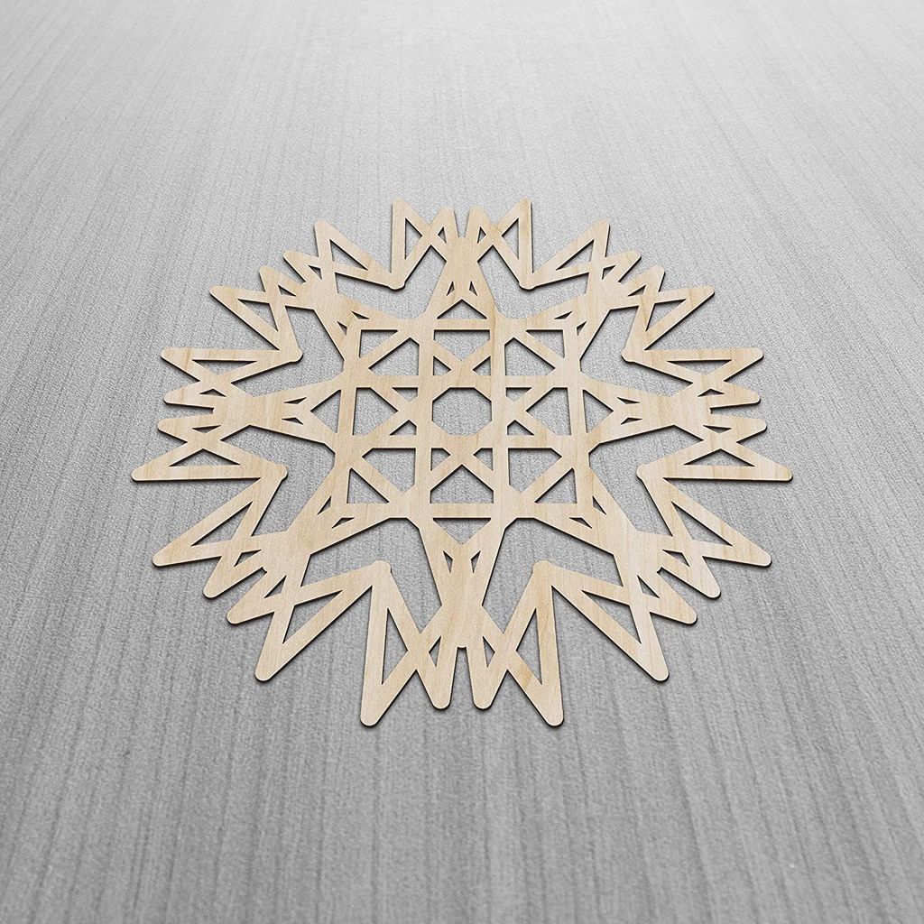 Haoser Mandala Wooden Wall Art, Whirl Look Lattice Abstarct Geometric, Birch Wood Plywood Rustic Wall Art Accent for Hallway Bedroom Living Room Cafes and Offices (Mandala Design-17_30CM) view 2