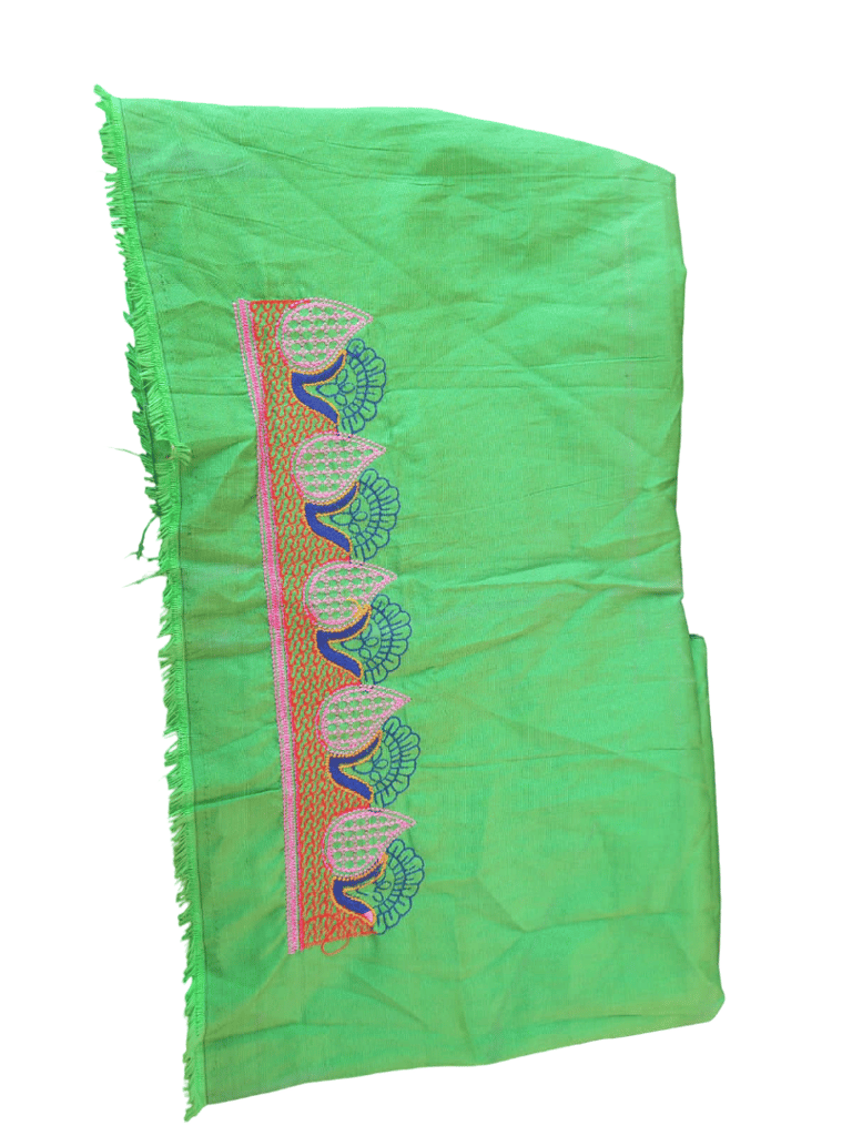 Green Embroidered Fabric with Detailed Neckline view 2