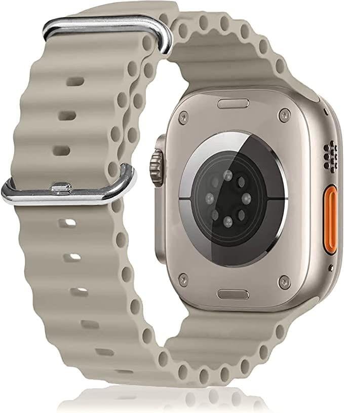 Exelent Flexible Silicone Ocean Sport Bands Compatible With Watch For Men Women Gray 42 MM 44 MM 45 MM 49 MM view 2