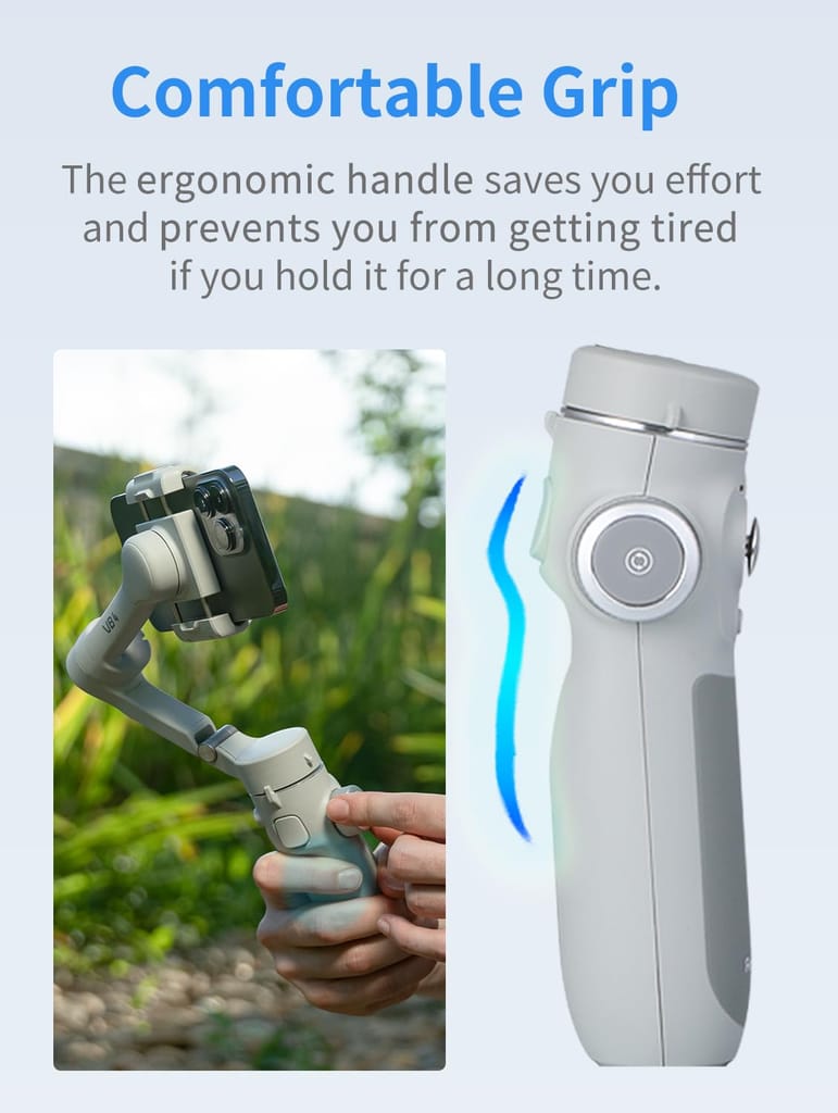 FEIYU TECH Vb 4 Smartphone Gimbal With 8.4''Extendable Rod, Ai Tracking,Gesture Control, Foldable & Portable Gimbal Stabilizer For Vlog Youtube Tiktok Live Video Record, Iphone & Android, Max 0.57Lb, Black view 2