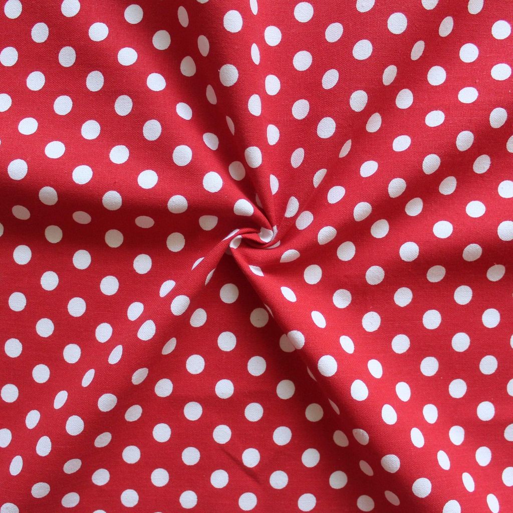 AIRWILL 100% Cotton Polka Pattern 6 Seater Rectangle Table Cover Sized, 56x71 inches (Red, Pack of 1) view 2