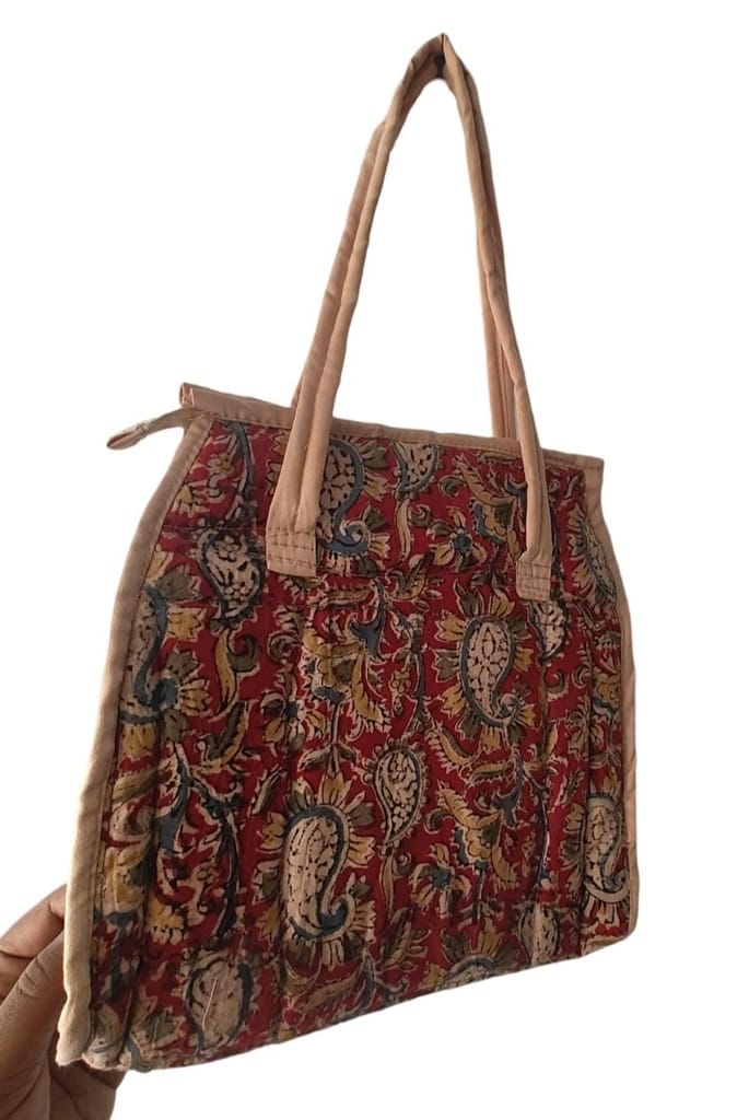 AP MEPMA KALANKARI BAGS Handcrafted Quilted Cotton Tote Bag with Paisley Print* view 2