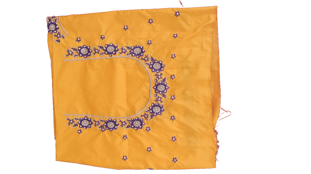 Yellow blouse with floral embroidery view 2