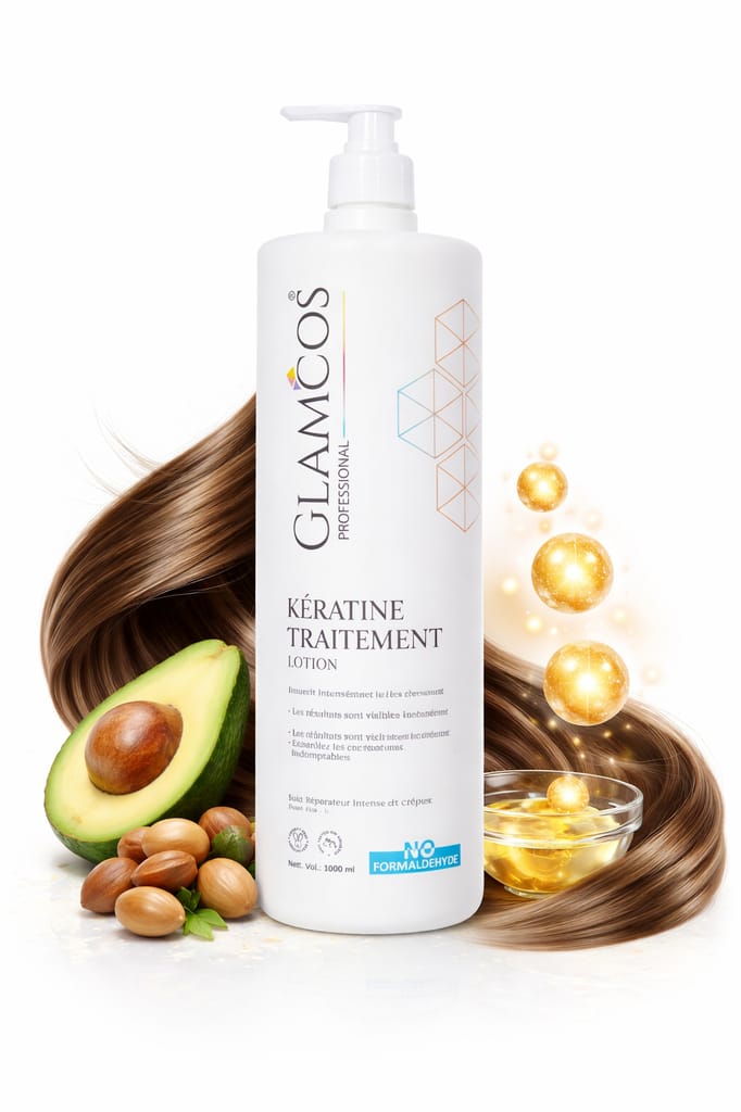 Glamcos Professional Keratin Treatment Lotion | Salon Professional Hair Smoothening Treatment | Deep Nourishing & Repair | Controls Frizzy, Dry & Unmanageable Hair | No Formaldehyde | 1000ml view 2