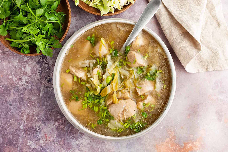 Chicken lemon coriander soup