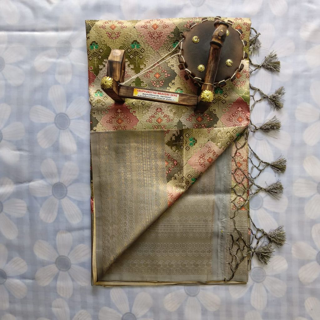 Silk Cotton Saree with Blouse view 2