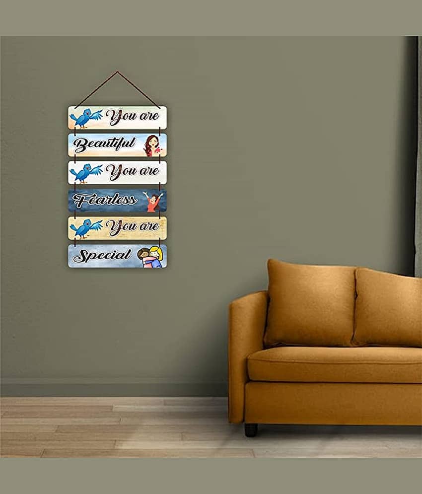 KAAF Wood Motivational Rectangular Decorative Plate Multi - Pack of 1 view 2