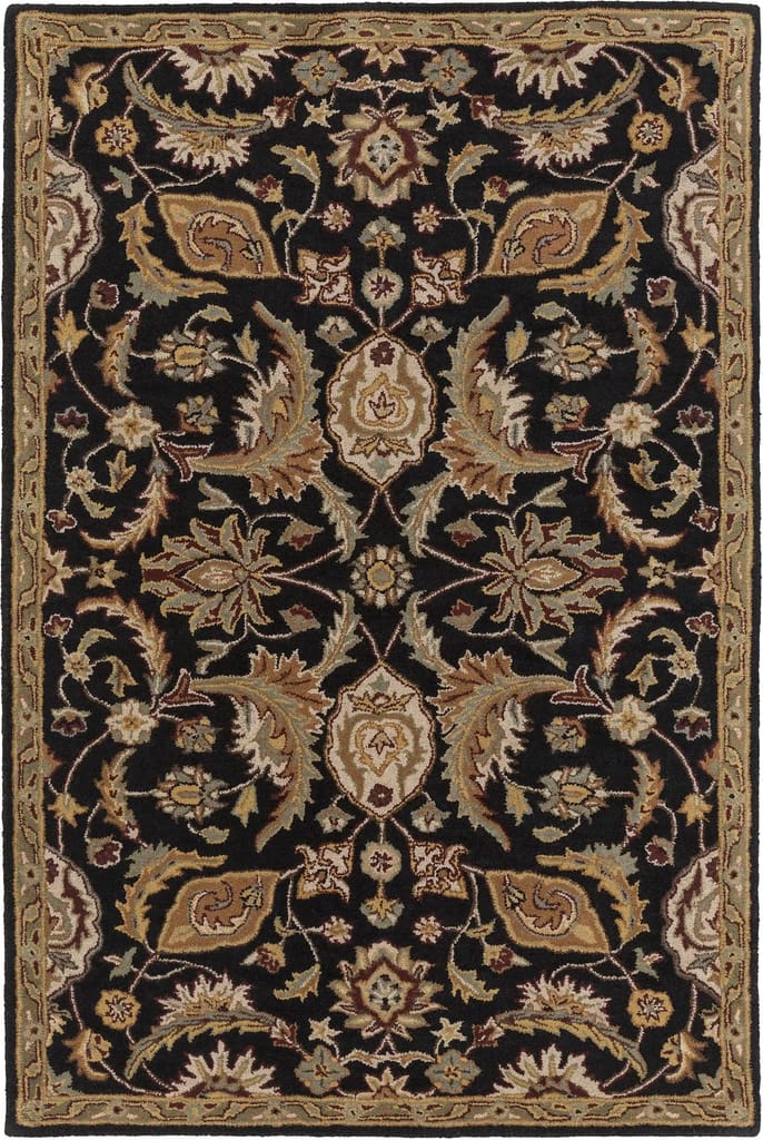 Hand Tufted Floral Camel Brown Wool Rug view 2