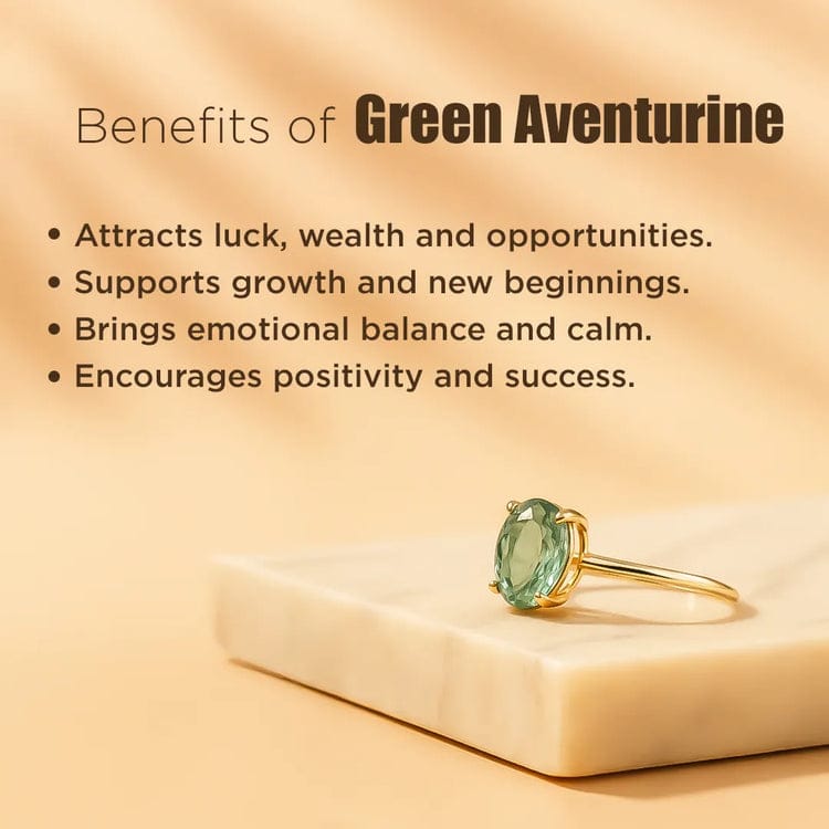 Green Aventurine Adjustable Ring शिक्षा और करियर के लिए