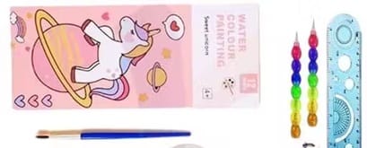 Unicorn Pouch With Stationery Pen Pencil Combo Set for Kids view 2