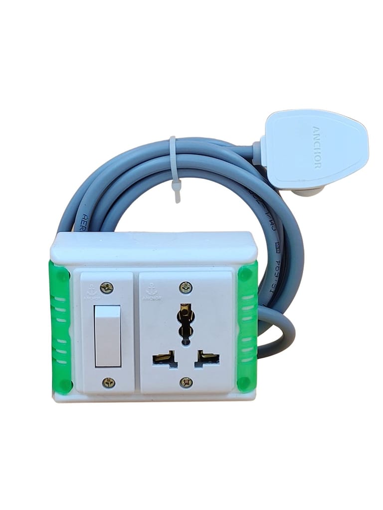 INDRICO PVC 1200W Junction Box with Switch Socket (Pack of 1, White) view 2