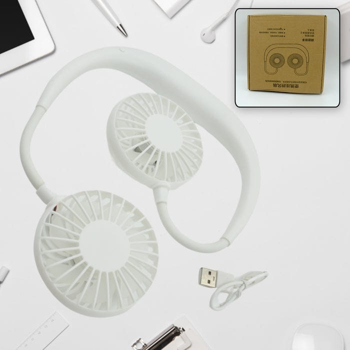 USB Rechargeable Wearable Neckband Fan view 2