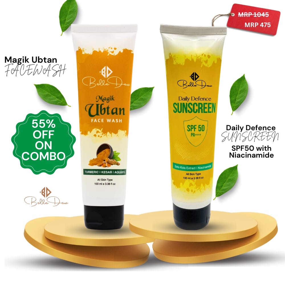 Belledew Radiance & Protection Skincare Duo - Ubtan Face Wash & Sunscreen SPF50 with Niacinamide view 2