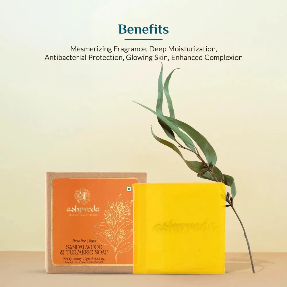 ashpveda Sandalwood & Turmeric Bathing Soap view 2