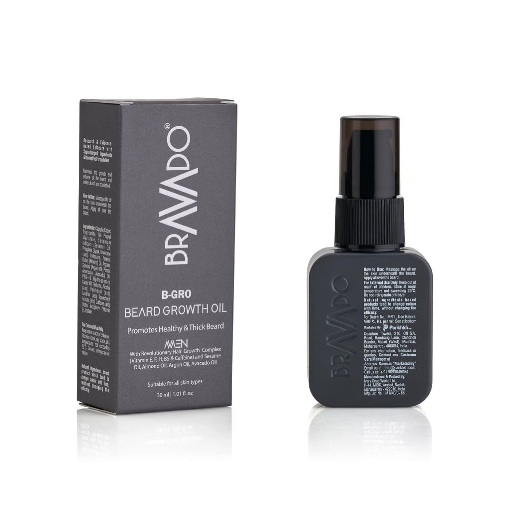 BRAVADO B-Gro Beard Growth Oil | Boost Thicker & Faster Beard Growth | Nourishing & Natural | Strengthens Uneven & Patchy Beard | Non-Sticky & Chemical-Free | Beard Care, Beard Thickening | 30ml view 2