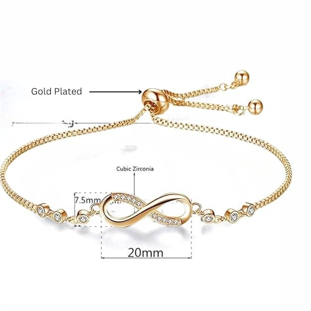 Gold Plated Cubic Zirconia Infinity Bracelet