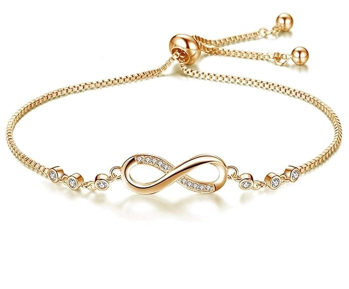 Gold Plated Cubic Zirconia Infinity Bracelet view 2