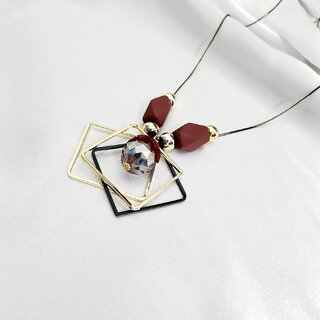 Stylish Long Chain Brown Stone Necklace for WomenGirls view 2