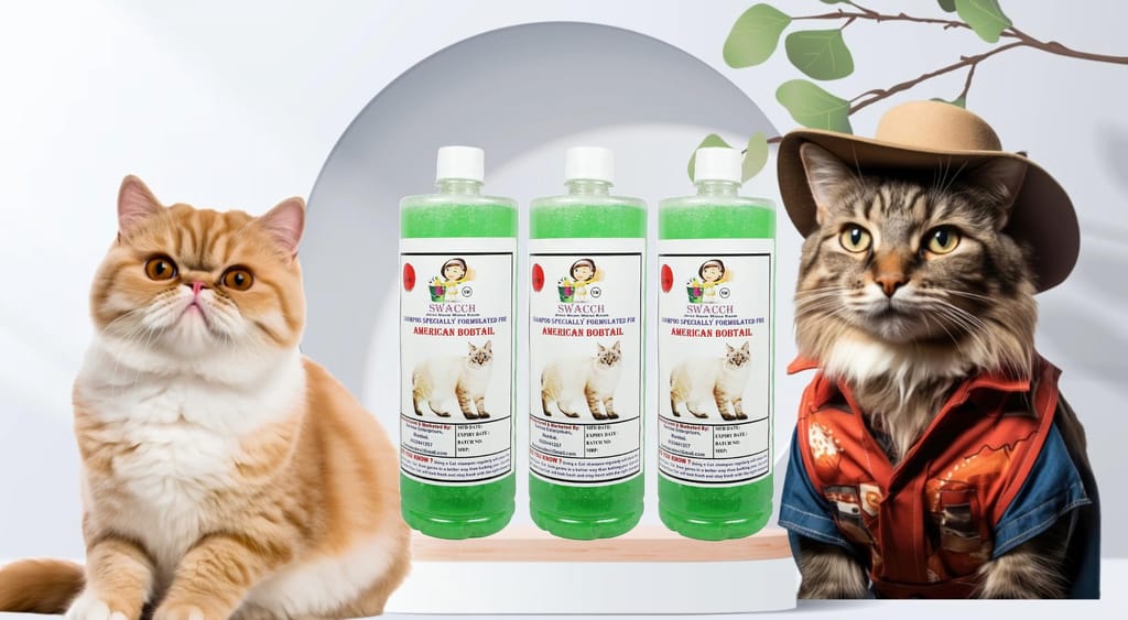 Swacch Shampoo Specially Formulated for American Bobtail (1 Litre) (Pack of 3) Neem Alovera view 2