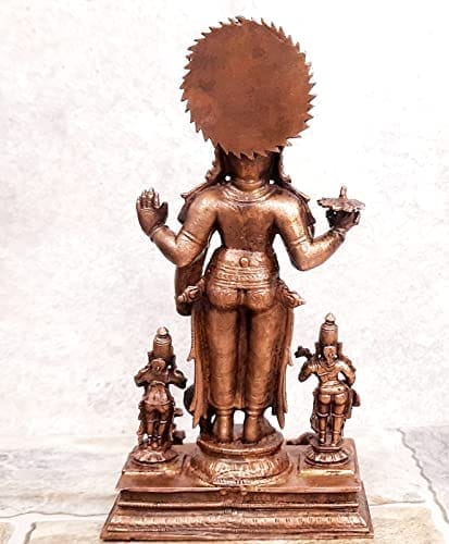 Searchers Paradise - Copper Idols Sathya Narayana Combo Set,7 inches, Copper Handmade 1700 Grams, Patina Antique Finish, Pack of 1 Piece view 2