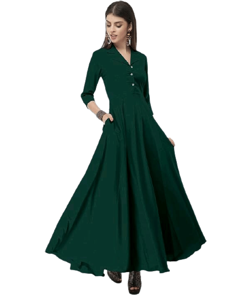 TOGZZ Women Crepe A-line Dress ( Green ) view 2