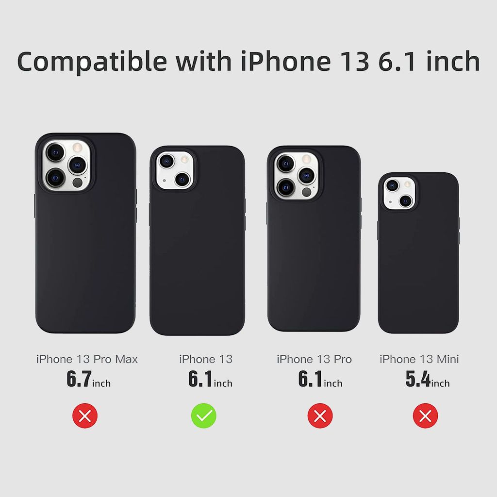LIRAMARK Liquid Silicone Soft Back Cover Case for Apple iPhone 13 (6.1 Inch) view 2
