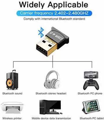 USB Bluetooth Adapter CSR 4.0 Wireless Mini Dongle, Compatible with Windows 10/8/7/Vista/XP for Laptops & PCs (Black) view 2