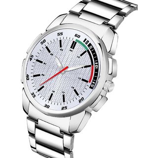 HRV Men's Round Dial Silver Strap Analog Watch view 2