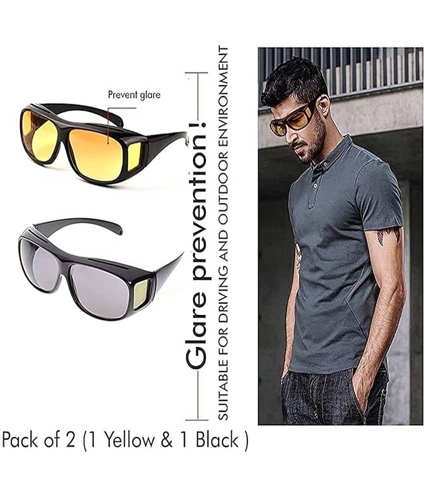 MANDEV Day & Night HD Vision Yellow Riding Goggles ( Pack of 2 ) view 2