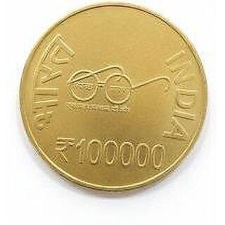 Indira Gandhi - Gold Plated 100000 Rupees India Old Rare - Collectible view 2