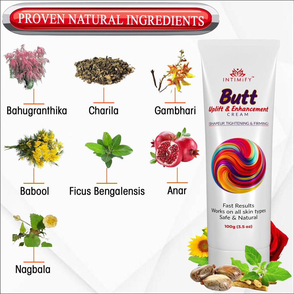 Intimify Butt Uplift Cream, buttock enlargement cream, butt tightening cream, hips growth oil view 2