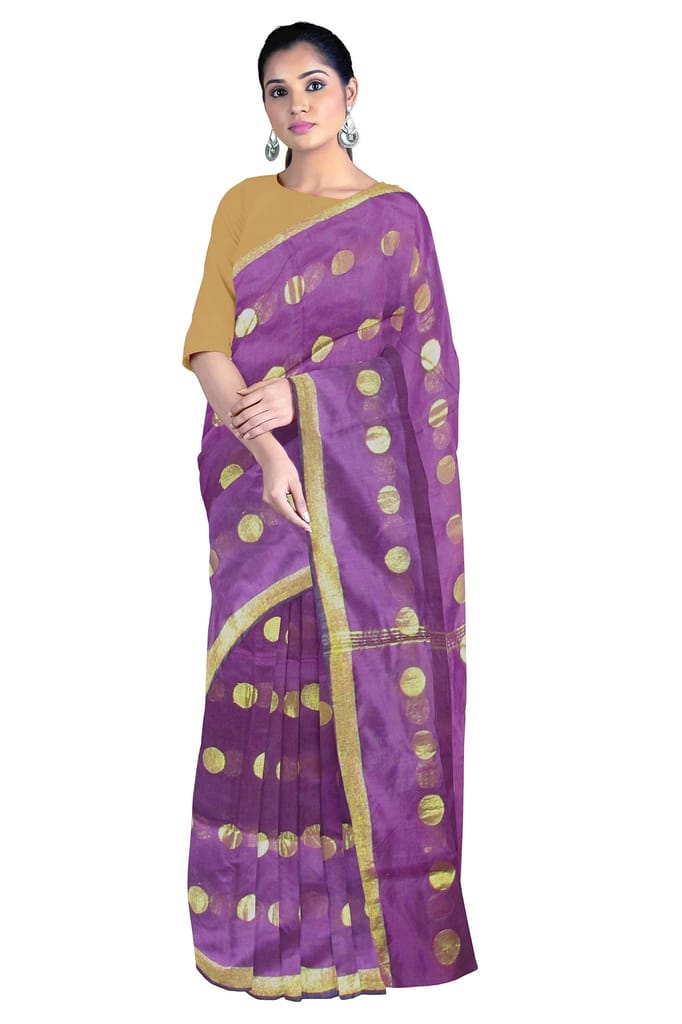 Handloom Saree On A Purple Base view 2