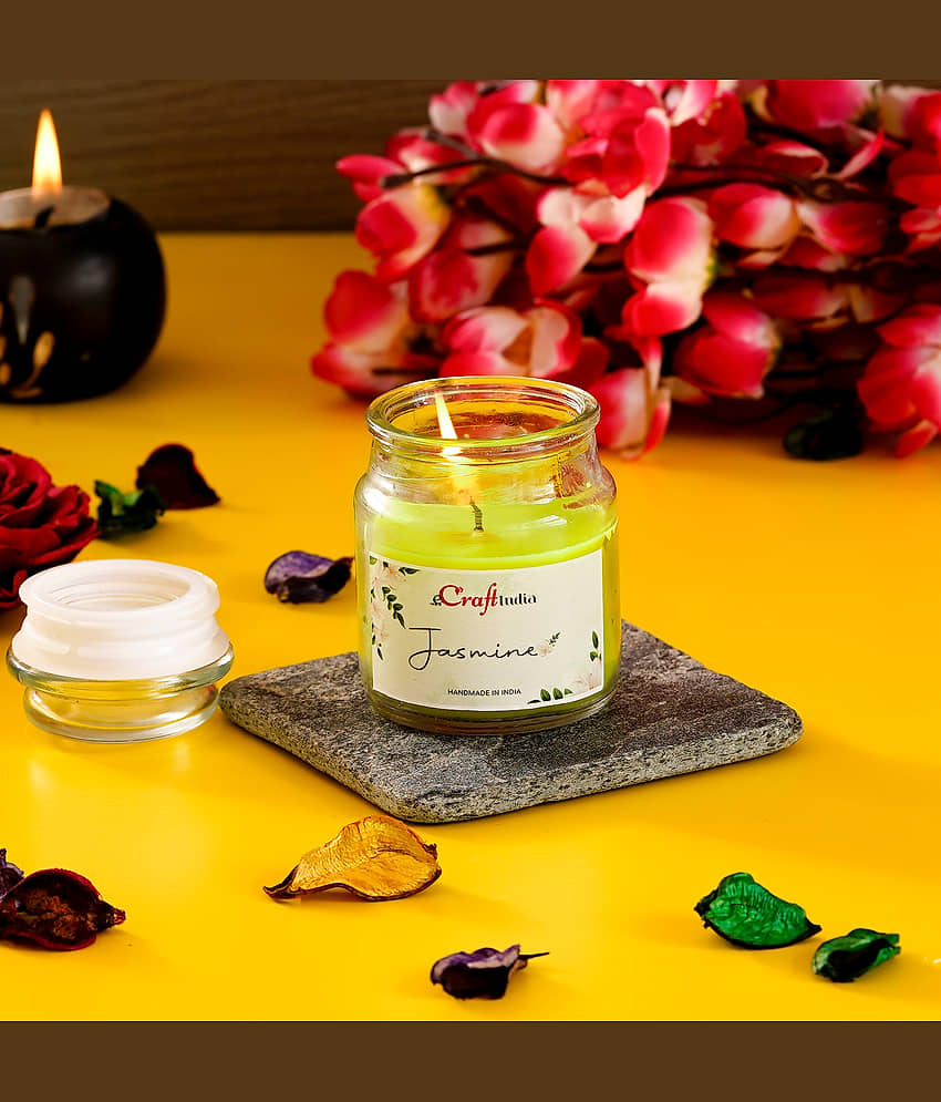 eCraftIndia Jasmine Votive Jar Candle Scented - Pack of 1 view 2