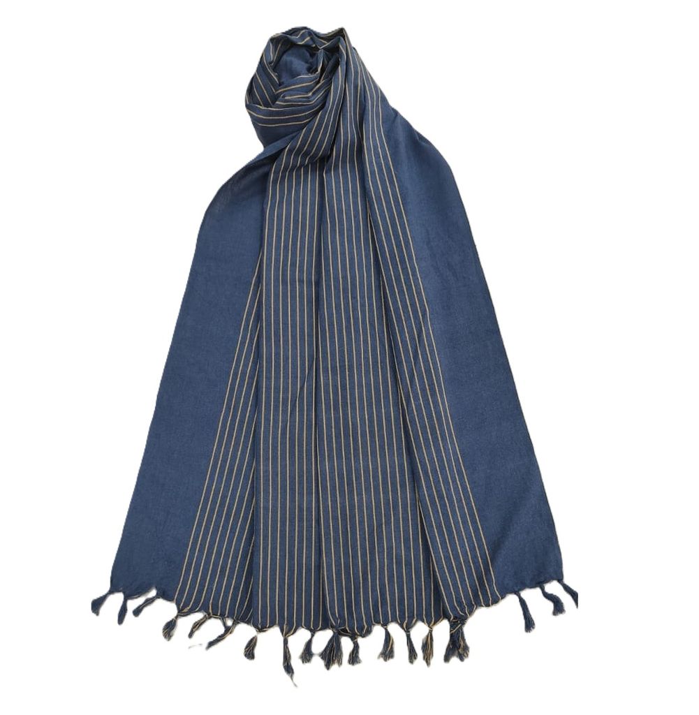 Dhaga Vishwas Ka Handloom Blue Cotton Stoles
