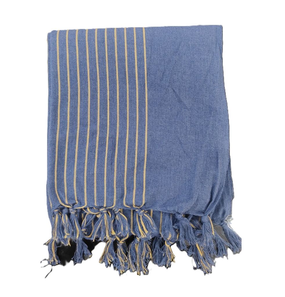 Dhaga Vishwas Ka Handloom Blue Cotton Stoles view 2