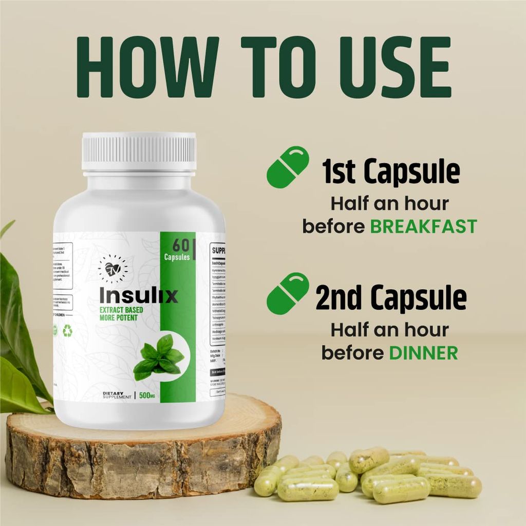 Goodveda Insulix Ayurvedic Blood Sugar Supplement, Natural supplement with 11 Rare herbs Promotes Healthy Digestion Heart Health, Helps Intestinal Glucose view 2