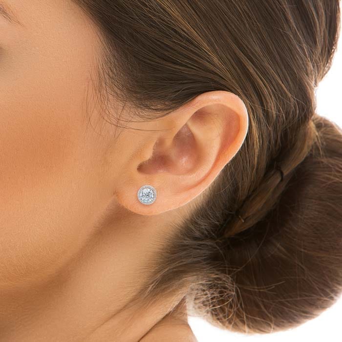 Silver Classic Kiara 6mm Round Studs view 2