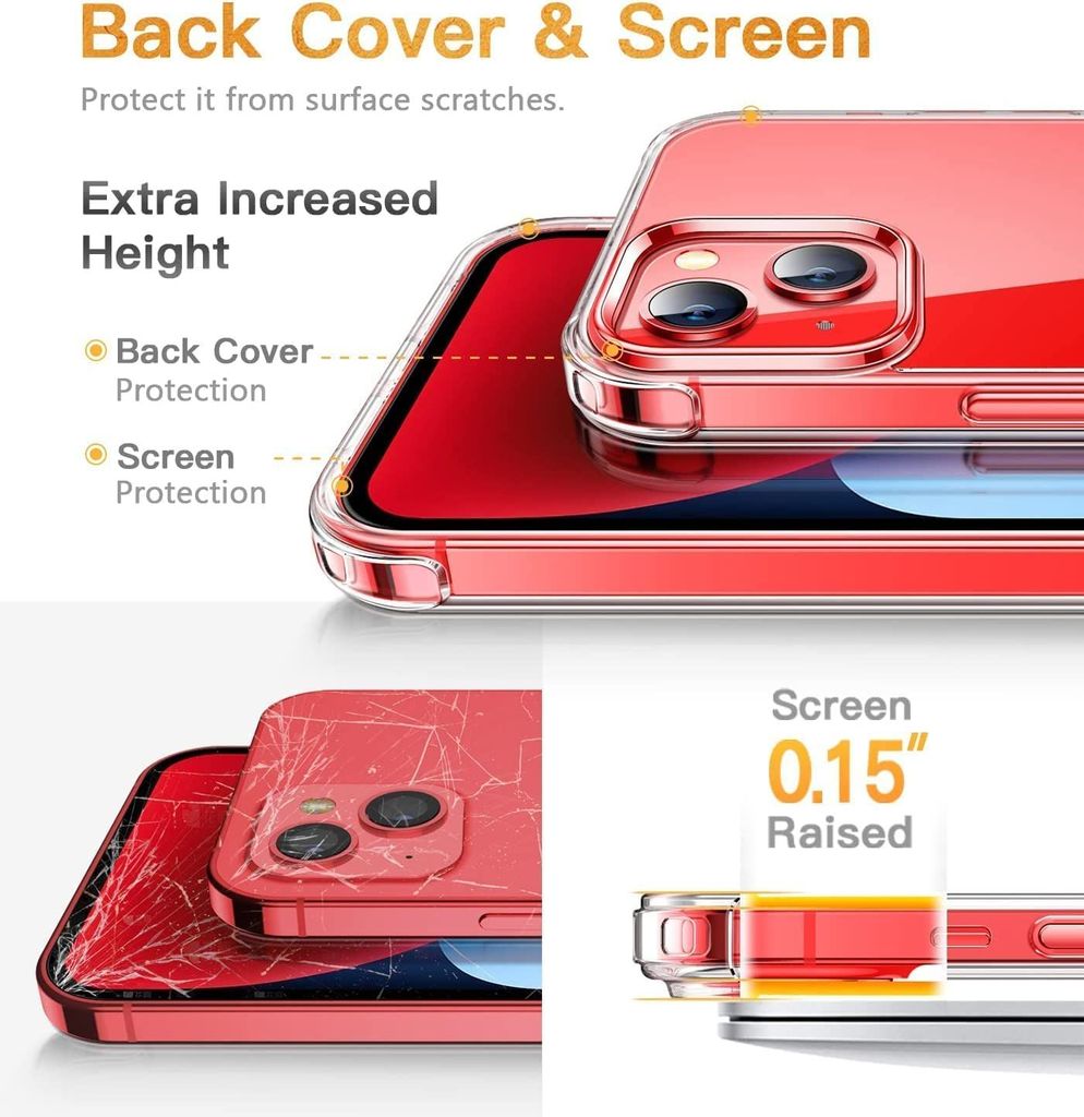 Faircost for iPhone 14 Plus Back Cover Shockproof (Silicon| Transparent) view 2