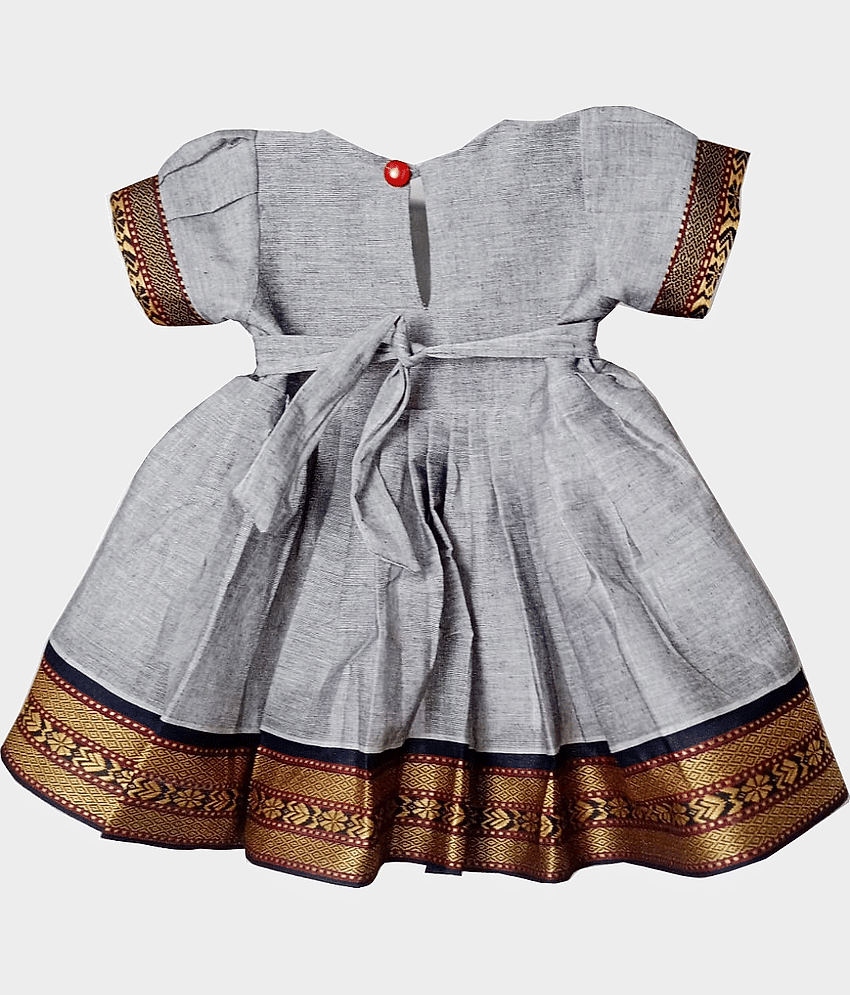harshvardhanmart.com Cotton Frock For Girls ( Pack of 1 , Grey ) view 2